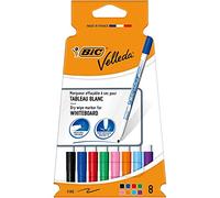 Bic Velleda 1721 Lot de 8 stylos pour tableau blanc Pointe ogive fine Couleurs assorties
