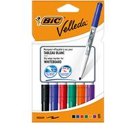 BIC Marqueurs effaçables à sec Velleda 1741 – Lot de 6 assortis