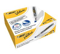 BIC Velleda 1781 Feutres pour Tableau Blanc Effaçables à Sec Pointe Biseautée Large 3 - 4,6 mm - Marqueur bleu