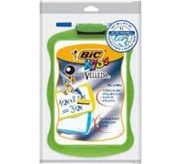 BIC Velleda - Ardoise Effaçable à Sec Double Face | Écriture & Dessin | Résistante & Pratique | Effacette & Marqueur Offerts - Coloris Variés (21x31 cm)