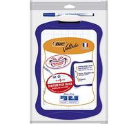 BIC Velleda - Ardoise Effaçable à Sec Double Face | Écriture & Dessin | Résistante & Pratique | Effacette & Marqueur Offerts - Coloris Variés (21x31 cm)