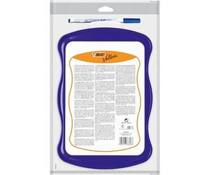 BIC Velleda - Ardoise Effaçable à Sec Double Face | Écriture & Dessin | Résistante & Pratique | Effacette & Marqueur Offerts - Coloris Variés (21x31 cm)