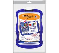 BIC Velleda Cliiip Whiteboard Set 21 x 31 cm Wiper 8 Erasable Markers Assorted C