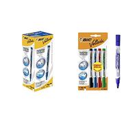 BIC Velleda Ecriture Feutres pour Tableau Blanc Effaçables à Sec Pointe Conique Large - Bleue, Boîte de 12 & Velleda Feutres pour Tableau Blanc Effaçables à Sec Pointe Conique Large