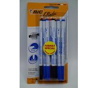 BIC Velleda Feutres Effaçables à Sec - Couleurs Assorties, Blister de 8 feutres (4 bleu, 3 noir,1 rouge) - Fine