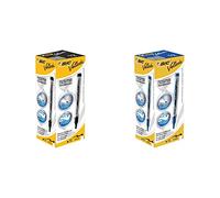 BIC Velleda Feutres pour Tableau Blanc Effaçables à Sec Pointe Conique Large - Noir, Boîte de 12 & Velleda Ecriture Feutres pour Tableau Blanc Effaçables à Sec Pointe Conique Large - Bleu, Boîte de 12