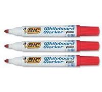 Bic - Velleda - Marqueur Effaçable À Sec Pour Tableau Blanc - Pointe Biseau - Encre À Base D'alcool Rouge - Lot De 12