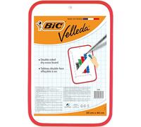 BIC Velleda Tableau Double Face Effaçable à Sec (30 x 44 cm), Parfait pour la Maison, Bordure Rouge, Lot de 1