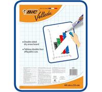 BIC Velleda Tableau Effaçable à Sec Double Face (44x55 cm) - Bleu, Pack de 1