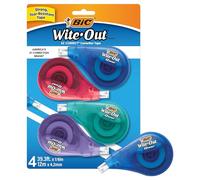 Bic White-Out Brand EZ Correct Lot de 4 rubans correcteurs
