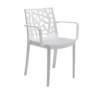 BICA Fauteuil matrice avec accoudoirs jardin terrasse restaurant bar (blanc)
