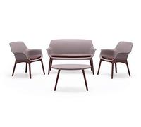 BICA Luxor Lounge Set Taupe/Marrone Ensemble de Jardin, Résine Plastique