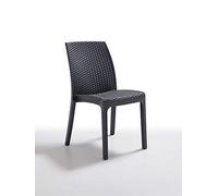 Chaise en polyrotin empilable pour bar jardin intérieur extérieur Virginia BICA