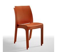 BICA Volga Chaise, Brick Red, 46 x 54 x 80 cm, 2 unités