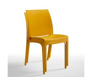 BICA Volga Chaise Moutarde 46 x 54 x 80 cm, Polyuréthane, 2 Unità