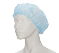 Bicap Lot de 100 bonnets de béret en polypropylène non tissé 52 cm dans un sac en plastique (cagoule d'infirmière hygiénique, bonnets de bérette)