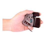 BICASTER Patte de tir à l'arc en cuir véritable pour gaucher + plaque en aluminium réglable pour arc recourbé (taille L, argent)