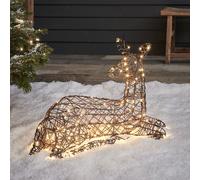 Biche de Noël Lumineux Studley en Rotin, Couchée, 24v