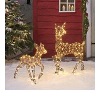 Biche et Faon Lumineux en Rotin Studley à LED Bicolore