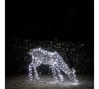 Biche Solaire de Noël à LED Bicolore Studley en Rotin 1 m