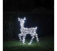 Biche Solaire de Noël à LED Bicolore Studley en Rotin 88 cm