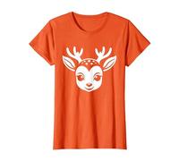 Biches Animaux Drôle Petite biche Simple Minimaliste Biche T-Shirt, Femme, Orange, S