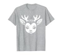 Biches Animaux Drôle Petite biche Simple Minimaliste Biche T-Shirt, Homme, Gris Chiné, 6XL