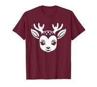 Biches Animaux Drôle Petite biche Simple Minimaliste Biche T-Shirt, Homme, Marron, S