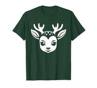 Biches Animaux Drôle Petite biche Simple Minimaliste Biche T-Shirt, Homme, Vert Forêt, XL