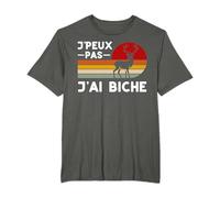 Bichette Biche Chasse Cadeau Rigolo Vintage T-Shirt Unisex-Adultes Je Peux Pas J'ai Biche Cerf Forêt Humour Drôle Bichette T-Shirt Classic Fit Noir S