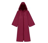 Bichingda Bichingda Cape pour adultes pour Jedi Robe avec capuche pour Halloween, fête de Noël, cosplay, déguisement de vampire, tunique avec capuche, uniforme rouge