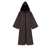 Bichingda Cape adulte pour Jedi avec capuche - Manteau pour Halloween, fête de Noël, cosplay, costume de vampire, tunique avec capuche, uniforme - Marron, taille Medium