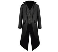 Bichingda Veste Steampunk vintage gothique médiévale pour homme avec queue-de-morue victorien Costume d'Halloween