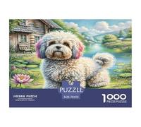 Bichon Frisé 1000 Pièces Puzzle pour Adultes Jeu Stimulant Divertissement Apaisant Cultiver l'esprit D'équipe pour Hommes, Femmes, Seniors 70x50cm/1000pcs