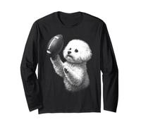 Bichon Frise American Football Sports Amoureux des Chiens Manche Longue