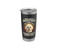 Bichon frisé amusant pour ne jamais sous-estimer une femme chien maman Gobelet isotherme en acier inoxydable double paroi