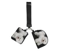 Bichon Frisé Blanc Chiens Animaux de Compagnie Chiens Bichon Frisé,Sacoche de poignet pour sports de plein air, porte-monnaie portable, pochette portefeuille avec porte-clés détachable
