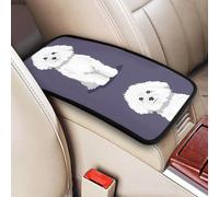 Bichon frisé blanc,Coussin de protection universel pour accoudoir de console centrale de véhicule, doux et confortable, pour poignée de maintien.