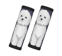 Bichon frisé blanc, Lot de 2 protections pour poignées de valise, housses de poignée souples et confortables, étiquette à bagages