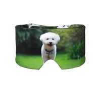 Bichon frisé Bokeh Animaux de compagnie Chiens Parc Chiens blancs,Masque pour les yeux bloquant la lumière Cache-yeux et cache-oreilles pour le sommeil