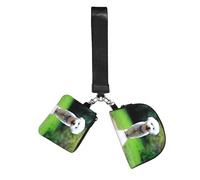 Bichon Frisé Bokeh Animaux de Compagnie Chiens Parc Chiens Blancs,Sacoche de poignet pour sports de plein air, porte-monnaie portable, pochette portefeuille avec porte-clés détachable