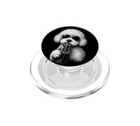 Bichon Frise Buvant du café glacé pour Amoureux des Chiens PopSockets PopGrip pour MagSafe