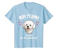 Bichon Frisé Cadeau Humour Pyjama Chien Caniche Bichon Frisé T-Shirt, Enfant, Bleu Céleste, 2 Ans