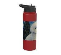 Bichon Frise Chien Van Gogh Nuit étoilée Stainless Steel Insulated Water Bottle