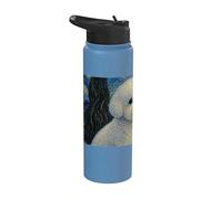 Bichon Frise Chien Van Gogh Nuit étoilée Stainless Steel Insulated Water Bottle