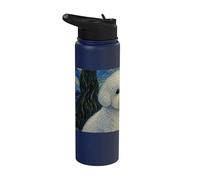 Bichon Frise Chien Van Gogh Nuit étoilée Stainless Steel Insulated Water Bottle