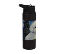 Bichon Frise Chien Van Gogh Nuit étoilée Stainless Steel Insulated Water Bottle