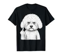 Bichon Frise Doigt d'honneur Sarcastique Amoureux des Chiens T-Shirt