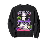 Bichon Frise Faisant du Yoga Inhale - Exale DIGOR drôle Sweatshirt