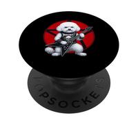 Bichon Frise Heavy Metal Guitar Rock Lover PopSockets PopGrip Adhésif